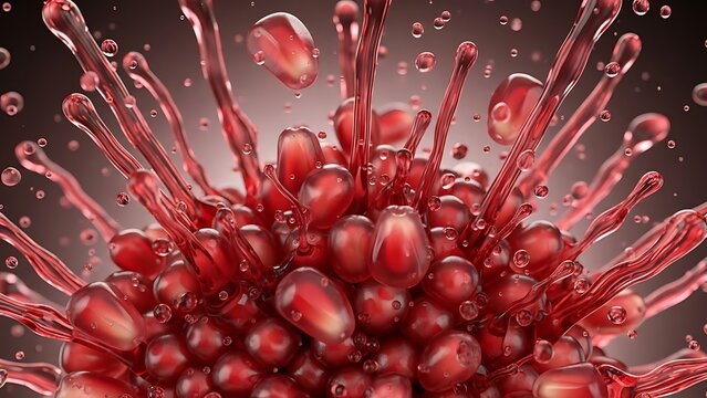 Virus Structure Microscopic View Red.