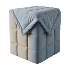 Fototapeta premium Quilted ottoman cube with draped blanket