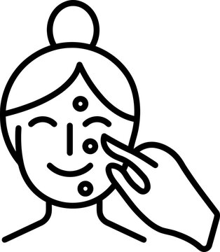 Woman applying facial cream.