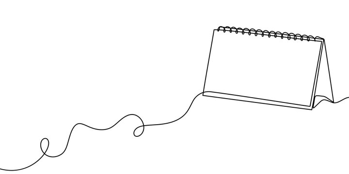 Continuous one line calendar icon art continuous event time outline. Calendar one line agenda schedule illustration appointment sketch date lineart paper holiday month check business day diary office