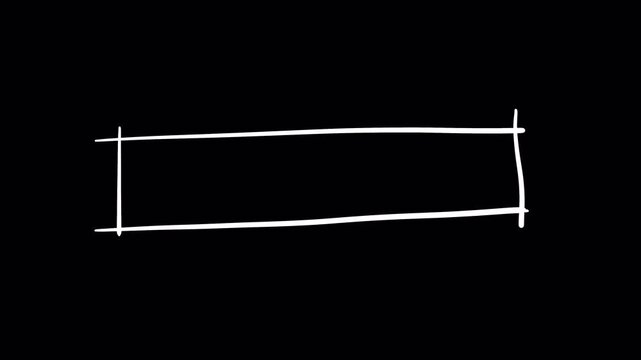 Hand-drawn white rectangle frame on a black background, perfect for text or graphic overlays.