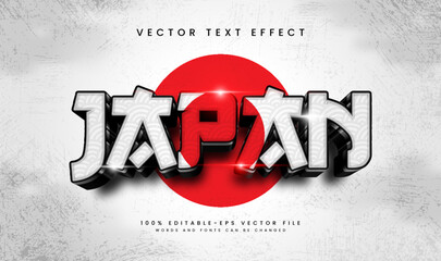 3d Japan style, editable vector text effect. Asian concept, suitable for celebrating japan event theme. © MD