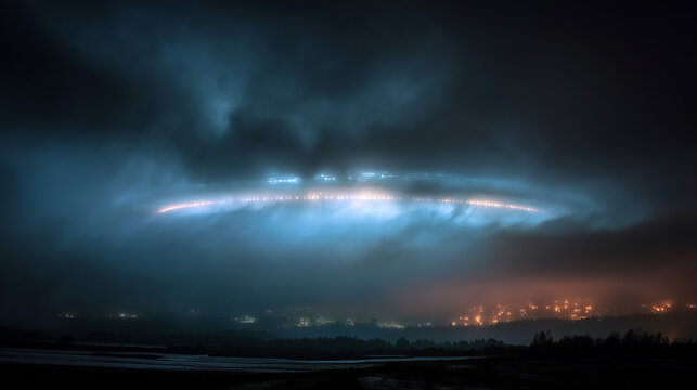 UFO hovering over a field