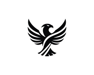 Fototapeta premium Eagle silhouette wings spread minimalist graphic branding mark