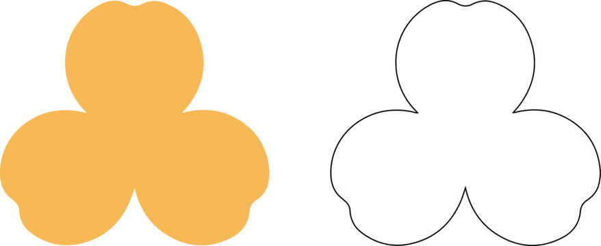 Orange flower shape and outline symbol
