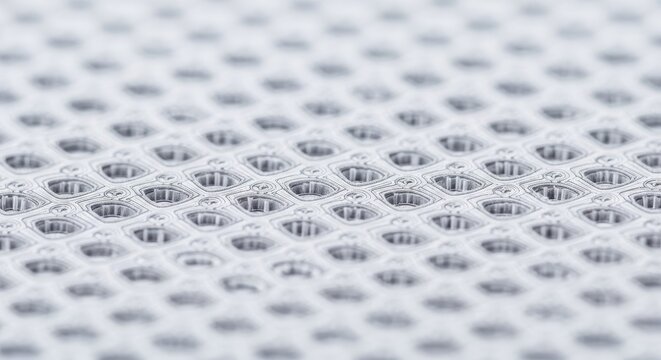 Close-up of white mesh fabric texture.