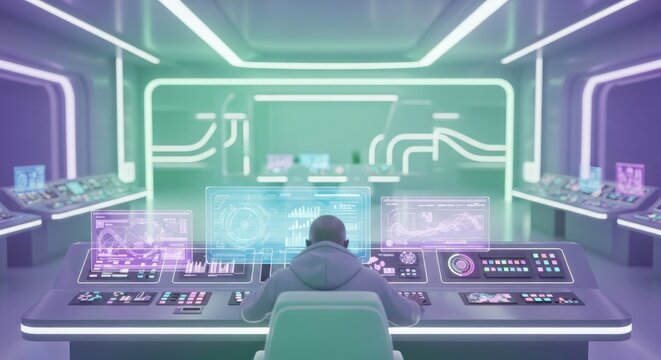 Futuristic Control Room - A Technological Marvel.
