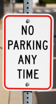 No Parking Any Time Sign Regulatory Information Street Control
