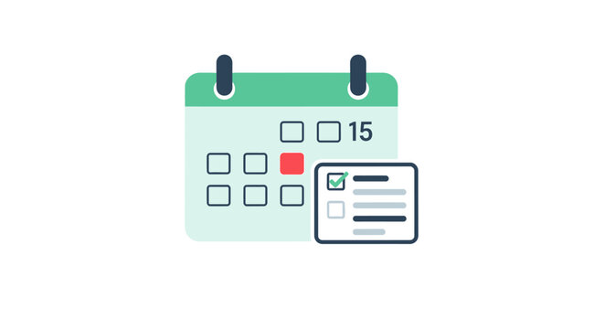 Calendar and Checklist Icon: Planning, Scheduling, and Task Management
