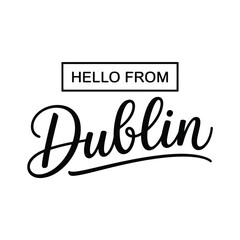 Naklejka premium A stylish black and white typographic design featuring the city of dublin