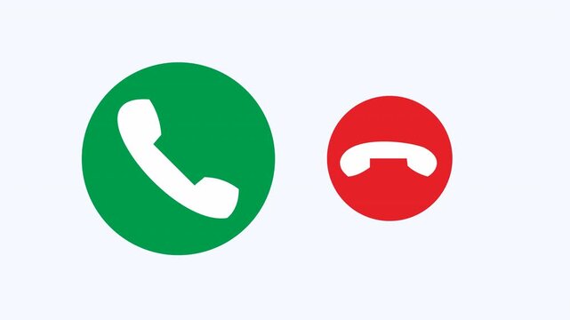 Green and red phone icons symbolizing answer and end calls. Suitable for communication technology, customer service, and telecommunication concepts.