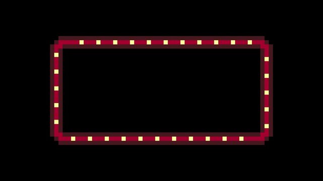 8-bit pixel art red casino square frame. looped animation 4k 30fps