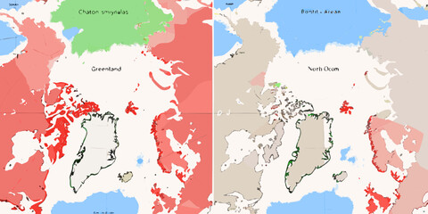 Fototapeta premium Paleogeographic reconstruction of greenland during the pliocene epoch