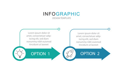 concept for infographic with 2 steps, options, parts or processes. Business data visualization. 