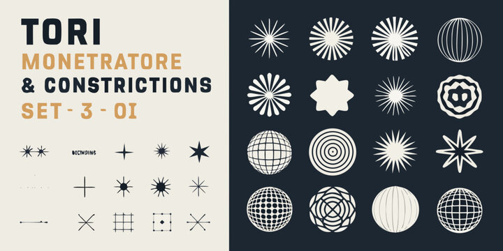 Tori monetratore constrictions set 3 oi abstract geometric design elements
