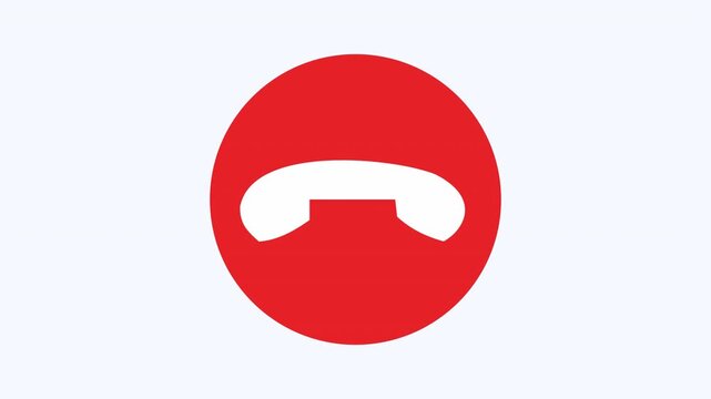 Red oval with white phone handset inside, perfect for telecommunication and communicationthemed designs or marketing materials needing a simple, iconic element.