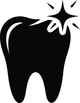 Vector tooth with sparkle dental health concept illustration