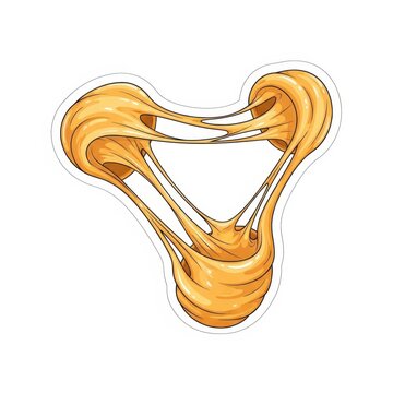 A yellow object with three holes