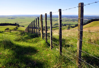 Fototapeta premium wooden fence in the field