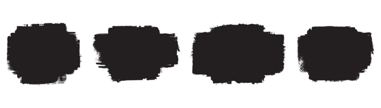 Silhouette of four symmetrical ink blots on white background