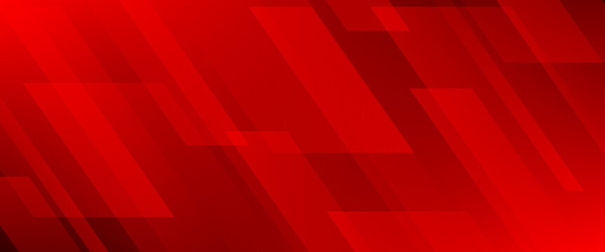 Abstract vibrant red gradient background with dynamic diagonal geometric stripes and overlapping shapes, modern technology banner and corporate graphic design texture