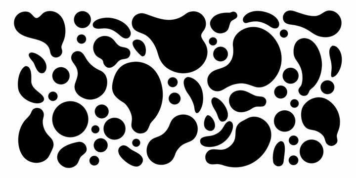 Abstract black and white pattern of irregular organic shapes