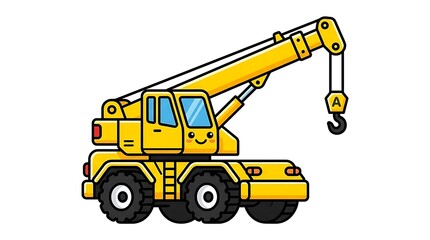 Obraz premium Yellow Construction Crane Truck.