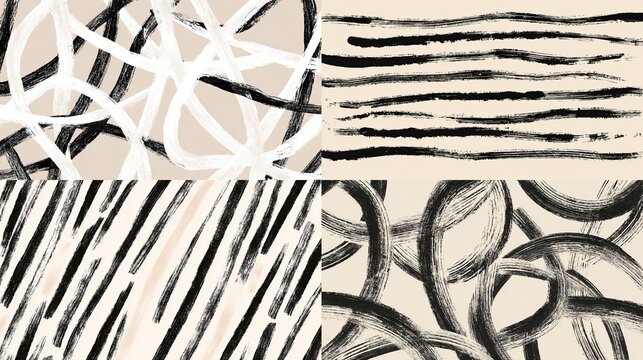 Hand drawn brush stroke texture with imperfect ink lines