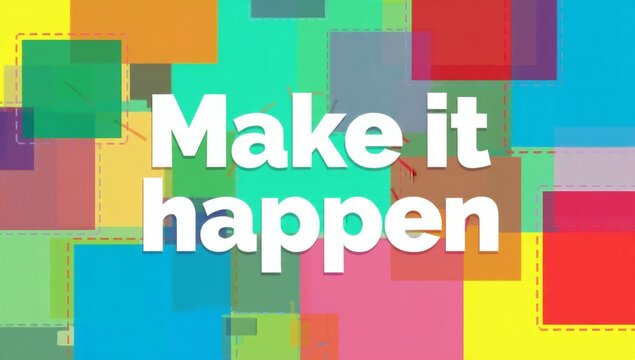 Inspirational quote on colorful geometric abstract background