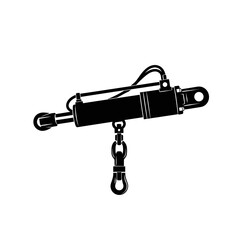 Naklejka premium Hydraulic Ram Silhouette Representing Heavy Lifting Cylinders and Urban Search Rescue