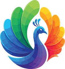 Fototapeta premium Elegant Peacock Logo Vector Design | Stylized Bird Silhouette with Decorative Feathers | Luxury Animal Symbol for Branding, Art, and Decoration