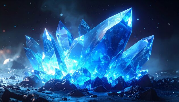 A high energy DJ in action at an underwater night concert featuring blue light textures and a computer design inspired by the ocean and planet earth