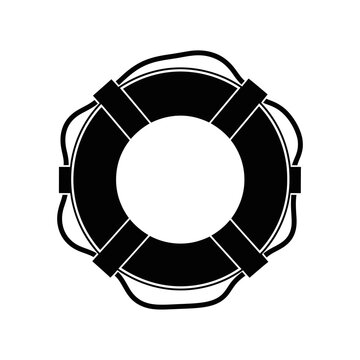 Life Ring Buoy Silhouette for Circular Floatation Devices and Water Rescue Preparedness