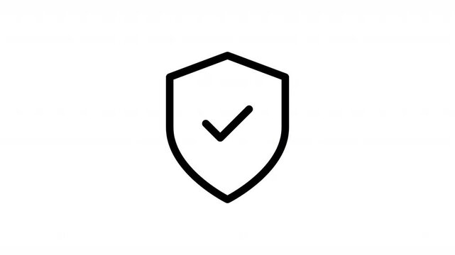 Animated shield security icon video featuring protection and verification concepts. Ideal for cybersecurity platforms, authentication systems, privacy tools, secure applications, and UI motion graphic