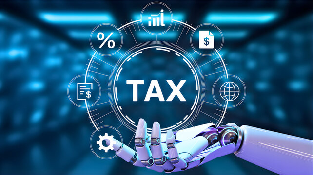 Artificial Intelligence and technology for tax management and financial planning concept