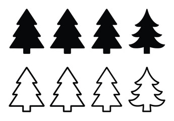 Obraz premium Pine Tree Icons Vector Illustration