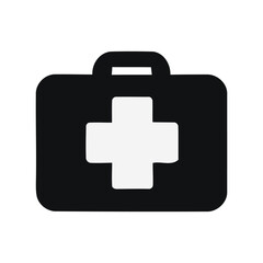 Obraz premium Medical Kit Silhouette – Healthcare Emergency Icon