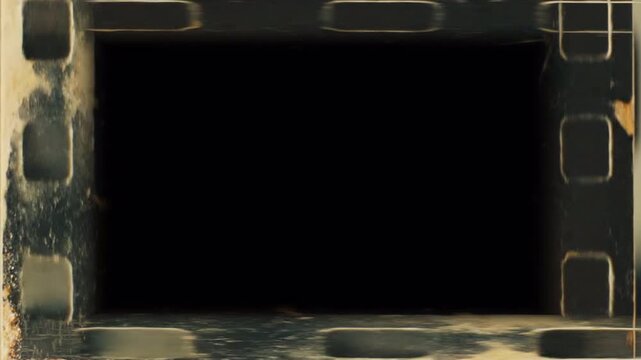  vintage film tail with perforations dust and scrat effect