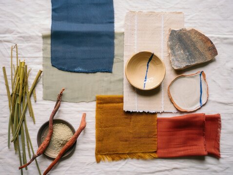 Natural Dyeing Materials Mood Board
