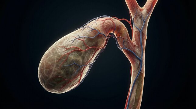 T&iacute;tulo: Realistic 3D Medical Animation of Human Gallbladder - Biliary System - 4K