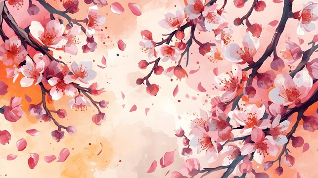 pink cherry blossom background