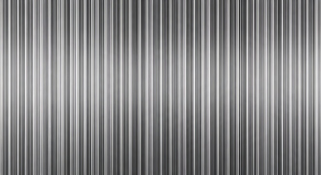 Abstract silver corrugated metal texture featuring a reflective glass effect with linear striped patterns and a metallic 3D gradient surface displaying elegant industrial chrome aesthetics.