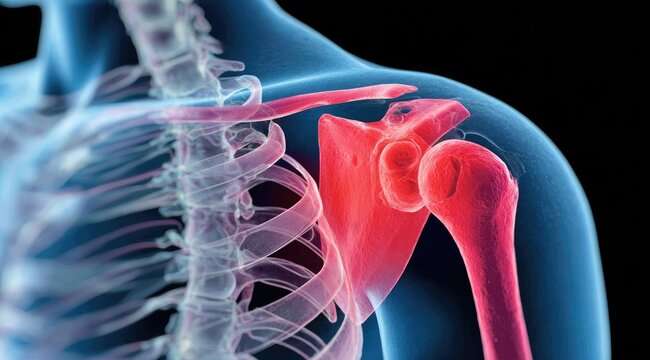 Shoulder Anatomy Medical Illustration.