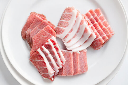 Tuna sashimi on a plate