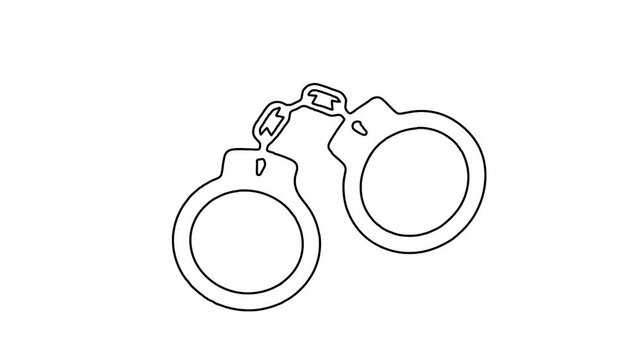 Whiteboard Animation of Open Metal Handcuffs Symbol