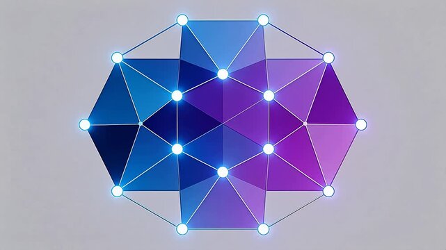 Geometric pattern with glowing nodes