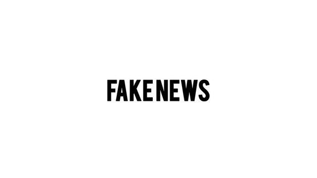 Fake News Text on White Background Concept.