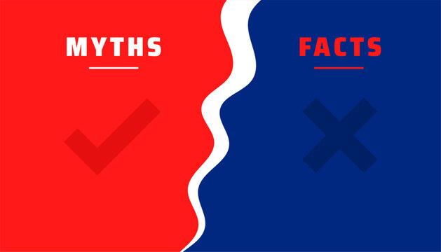 myths vs facts reality check background in modern style