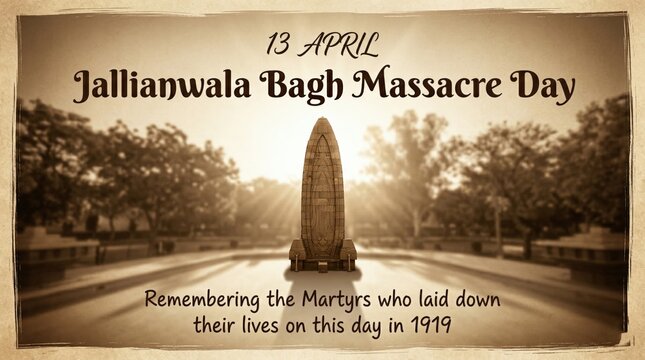 Jallianwala Bagh Massacre Day Sepia Memorial Poster