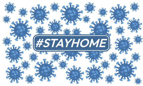 Stay home vector content on a white background. #stayhome background. seamless virus pattern.